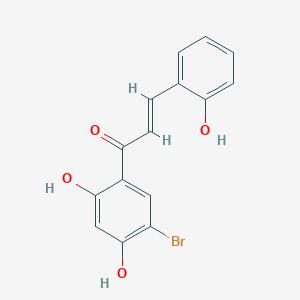 molecular formula C15H11BrO4 B14431945 Acrylophenone, 5'-bromo-2',4'-dihydroxy-3-(o-hydroxyphenyl)- CAS No. 78050-57-4