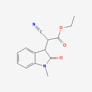 molecular formula C14H14N2O3 B1443196 ethyl 2-cyano-2-(1-methyl-2-oxo-2,3-dihydro-1H-indol-3-yl)acetate CAS No. 108272-71-5