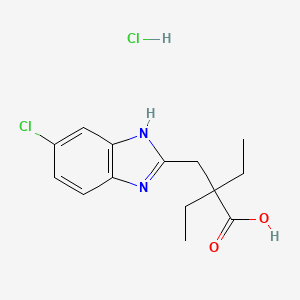 2-[(5-chloro-1H-1,3-benzodiazol-2-yl)methyl]-2-ethylbutanoic acid hydrochloride