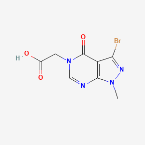 2-{3-bromo-1-methyl-4-oxo-1H,4H,5H-pyrazolo[3,4-d]pyrimidin-5-yl}acetic acid