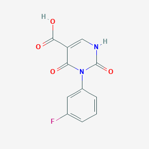 molecular formula C11H7FN2O4 B1443216 3-(3-Fluorophenyl)-2,4-dioxo-1,2,3,4-tetrahydropyrimidine-5-carboxylic acid CAS No. 1283108-17-7