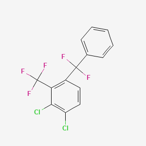 molecular formula C14H7Cl2F5 B14432162 1,2-Dichloro-4-(difluorophenylmethyl)-3-(trifluoromethyl)benzene CAS No. 80164-95-0