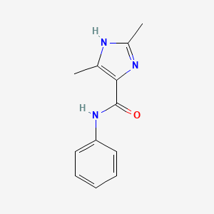 molecular formula C12H13N3O B14432215 2,5-Dimethyl-N-phenyl-1H-imidazole-4-carboxamide CAS No. 77049-29-7