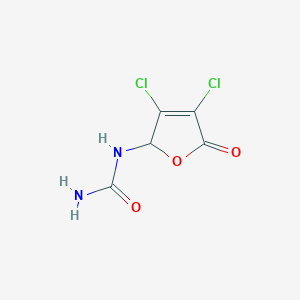 molecular formula C5H4Cl2N2O3 B14432272 N-(3,4-Dichloro-5-oxo-2,5-dihydrofuran-2-yl)urea CAS No. 76220-03-6