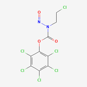 molecular formula C9H4Cl6N2O3 B14432321 Pentachlorophenyl (2-chloroethyl)nitrosocarbamate CAS No. 80354-53-6