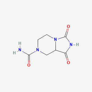 molecular formula C7H10N4O3 B1443234 1,3-Dioxo-octahydroimidazolidino[1,5-a]piperazine-5-carboxamide CAS No. 1258639-45-0