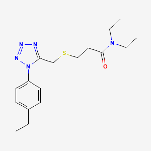 molecular formula C17H25N5OS B14432381 Propanamide, N,N-diethyl-3-(((1-(4-ethylphenyl)-1H-tetrazol-5-yl)methyl)thio)- CAS No. 80472-88-4