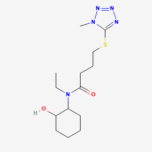 molecular formula C14H25N5O2S B14432388 N-Ethyl-N-(2-hydroxycyclohexyl)-4-((1-methyl-1H-tetrazol-5-yl)thio)butanamide CAS No. 80464-16-0