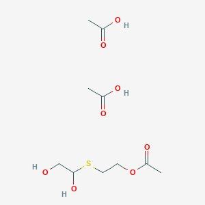 molecular formula C10H20O8S B14432396 Acetic acid;2-(1,2-dihydroxyethylsulfanyl)ethyl acetate CAS No. 77594-20-8