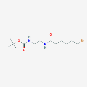 molecular formula C13H25BrN2O3 B14432451 Carbamic acid, (2-((6-bromo-1-oxohexyl)amino)ethyl)-, 1,1-dimethylethyl ester CAS No. 79513-22-7