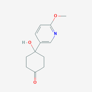 molecular formula C12H15NO3 B1443250 4-Hydroxy-4-(6-methoxypyridin-3-YL)cyclohexanone CAS No. 708273-57-8