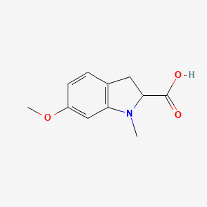 molecular formula C11H13NO3 B1443257 6-Methoxy-1-methylindoline-2-carboxylic acid CAS No. 1255146-88-3