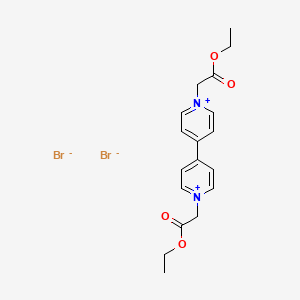 molecular formula C18H22Br2N2O4 B14432579 Ethyl 2-[4-[1-(2-ethoxy-2-oxoethyl)pyridin-1-ium-4-yl]pyridin-1-ium-1-yl]acetate;dibromide CAS No. 75539-74-1