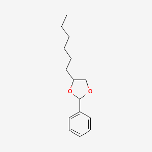 molecular formula C15H22O2 B14432651 4-Hexyl-2-phenyl-1,3-dioxolane CAS No. 79413-23-3