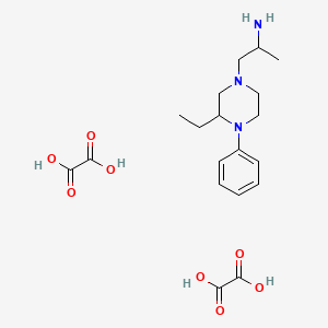 molecular formula C19H29N3O8 B14432809 N-(1-Methyl-2-(4-ethylpiperazino)ethyl)aniline dioxalate CAS No. 77562-84-6