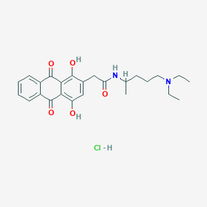 molecular formula C25H31ClN2O5 B14432835 N-(4-(Diethylamino)-1-methylbutyl)-9,10-dihydro-1,4-dihydroxy-9,10-dioxo-2-anthraceneacetamide monohydrochloride CAS No. 81085-97-4