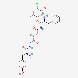 molecular formula C29H38ClN5O6 B14432848 Enkephalin, N-(1-(Cl-Ac)-3-methylbutyl)-phenh2(4)- CAS No. 76960-27-5