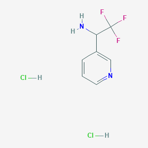 molecular formula C7H9Cl2F3N2 B1443285 2,2,2-trifluoro-1-pyridin-3-ylethanamine;dihydrochloride CAS No. 1159825-86-1