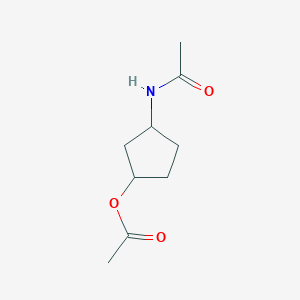 molecular formula C9H15NO3 B14432855 3-Acetamidocyclopentyl acetate CAS No. 75694-92-7
