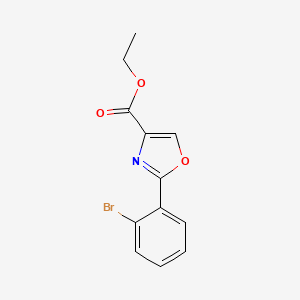 molecular formula C12H10BrNO3 B1443286 2-(2-Bromo-phenyl)-oxazole-4-carboxylic acid ethyl ester CAS No. 885274-67-9