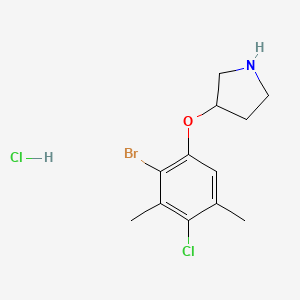 molecular formula C12H16BrCl2NO B1443291 3-(2-Bromo-4-chloro-3,5-dimethylphenoxy)-pyrrolidine hydrochloride CAS No. 1220018-00-7