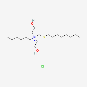 molecular formula C19H42ClNO2S B14432947 hexyl-bis(2-hydroxyethyl)-(octylsulfanylmethyl)azanium;chloride CAS No. 78865-85-7