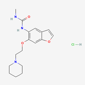 molecular formula C17H24ClN3O3 B14432969 N-(6-(2-Piperidinoethoxy)-5-benzofuranyl)-N'-methylurea hydrochloride CAS No. 75883-75-9