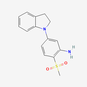 molecular formula C15H16N2O2S B1443298 5-(2,3-Dihydro-1H-indol-1-YL)-2-(methylsulfonyl)phenylamine CAS No. 1220033-61-3