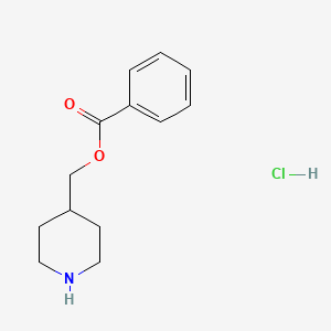 molecular formula C13H18ClNO2 B1443301 4-Piperidinylmethyl benzoate hydrochloride CAS No. 1220021-56-6