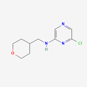 molecular formula C10H14ClN3O B1443311 6-氯-N-(四氢-2H-吡喃-4-基甲基)-2-吡嗪胺 CAS No. 1220029-70-8