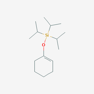 molecular formula C15H30OSi B14433118 Silane, (1-cyclohexen-1-yloxy)tris(1-methylethyl)- CAS No. 80522-46-9
