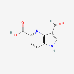 molecular formula C9H6N2O3 B1443312 3-formyl-1H-pyrrolo[3,2-b]pyridine-5-carboxylic acid CAS No. 1190316-75-6