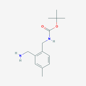 molecular formula C14H22N2O2 B1443316 Tert-butyl 2-(aminomethyl)-4-methylbenzylcarbamate CAS No. 862205-35-4