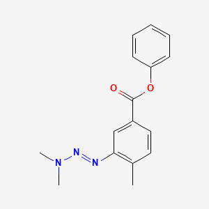 molecular formula C16H17N3O2 B14433162 Phenyl 3-(3,3-dimethyltriazeno)-p-toluate CAS No. 76765-27-0