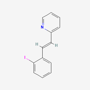 molecular formula C13H10IN B14433167 Pyridine, 2-(2-(2-iodophenyl)ethenyl)-, (E)- CAS No. 76293-41-9