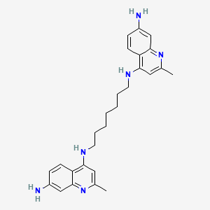 molecular formula C27H34N6 B14433168 N(4)-(7-((7-Amino-2-methyl-4-quinolinyl)amino)heptyl)-2-methyl-4,7-quinolinediamine CAS No. 75919-74-3