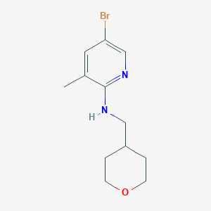 molecular formula C12H17BrN2O B1443320 5-Bromo-3-methyl-N-(tetrahydro-2H-pyran-4-ylmethyl)-2-pyridinamine CAS No. 1220029-58-2
