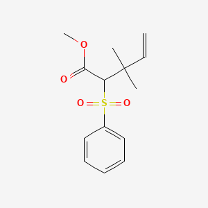 molecular formula C14H18O4S B14433263 Methyl 2-(benzenesulfonyl)-3,3-dimethylpent-4-enoate CAS No. 74866-36-7