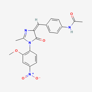 molecular formula C20H18N4O5 B14433273 Acetamide, N-(4-((1,5-dihydro-1-(2-methoxy-4-nitrophenyl)-2-methyl-5-oxo-4H-imidazol-4-ylidene)methyl)phenyl)- CAS No. 78311-89-4