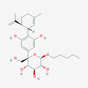 (2R,3S,4S,5R,6R)-2-[3,5-dihydroxy-4-[(1S,6S)-3-methyl-6-prop-1-en-2-ylcyclohex-2-en-1-yl]phenyl]-2-(hydroxymethyl)-6-pentoxyoxane-3,4,5-triol