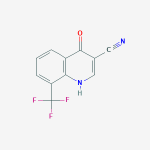 molecular formula C11H5F3N2O B1443331 3-Quinolinecarbonitrile, 4-hydroxy-8-(trifluoromethyl)- CAS No. 61338-18-9