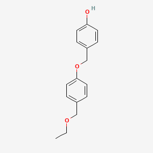 molecular formula C16H18O3 B14433318 Phenol, 4-[[4-(ethoxymethyl)phenoxy]methyl]- CAS No. 77160-41-9