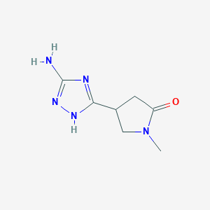 molecular formula C7H11N5O B1443341 4-(3-amino-1H-1,2,4-triazol-5-yl)-1-methylpyrrolidin-2-one CAS No. 1351393-97-9