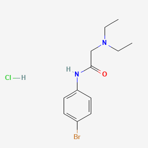 molecular formula C12H18BrClN2O B14433487 Acetamide, N-(4-bromophenyl)-2-(diethylamino)-, monohydrochloride CAS No. 74816-29-8