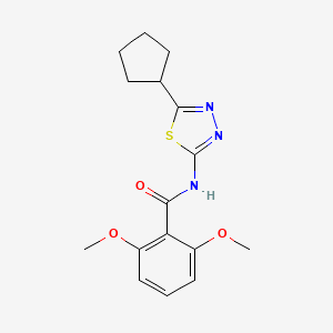 molecular formula C16H19N3O3S B14433639 N-(5-Cyclopentyl-1,3,4-thiadiazol-2-yl)-2,6-dimethoxybenzamide CAS No. 82559-56-6