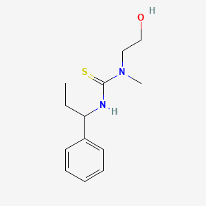 molecular formula C13H20N2OS B14433677 N-(2-Hydroxyethyl)-N-methyl-N'-(1-phenylpropyl)thiourea CAS No. 74787-84-1