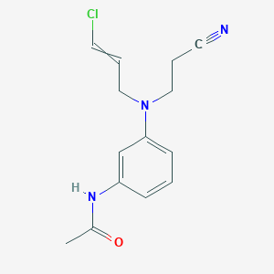 molecular formula C14H16ClN3O B14433702 N-{3-[(3-Chloroprop-2-en-1-yl)(2-cyanoethyl)amino]phenyl}acetamide CAS No. 75447-00-6