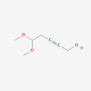 molecular formula C7H12O3 B14433703 2-Pentyn-1-ol, 5,5-dimethoxy- CAS No. 79576-62-8