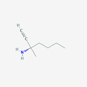 molecular formula C8H15N B14433766 (3S)-3-Methylhept-1-yn-3-amine CAS No. 74808-01-8