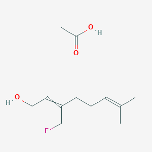 molecular formula C12H21FO3 B14433835 Acetic acid;3-(fluoromethyl)-7-methylocta-2,6-dien-1-ol CAS No. 76481-05-5